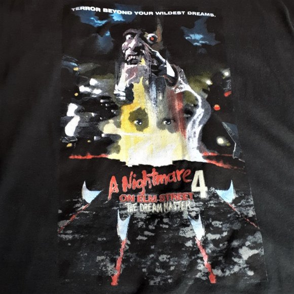 *NEW* A NIGHTMARE ON ELM STREET 4 The Dream Master Black T-Shirt Freddy Krueger - Picture 2 of 3